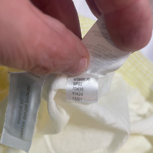 Loft. Size small wide leg linen yellow striped pants - Picture 9 of 15